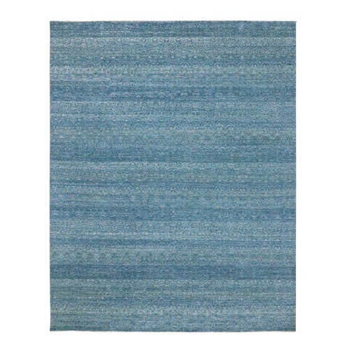 Denim Blue, Kohinoor Herat Pattern, Small Geometric Repetitive Diamond Design, Pure Wool, Tone On Tone, Borderless, Soft Pile, Hand Knotted, Oriental 