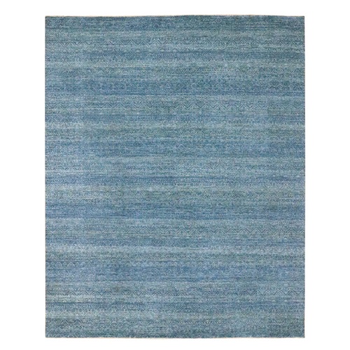 Imperial Blue, Small Geometric Repetitive Diamond Design, Kohinoor Herat Pattern, Pure Wool, Tone On Tone, Hand Knotted, Borderless, Soft To The Touch, Oriental 