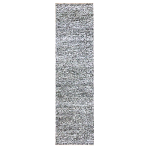 Anchor Gray, Kohinoor Herat Pattern, Small Geometric Repetitive Diamond Design, Soft Wool, Tone On Tone, Hand Knotted, Runner, Oriental 