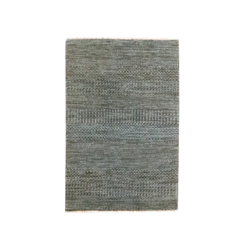 Mocha Brown, Modern Grass Design, Hand Knotted, 100% Wool, Lush and Plush, Tone on Tone, Mat, Sample, Oriental 