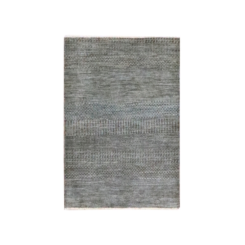 Cedar Brown, Modern Grass Design, Hand Knotted, Undyed Natural Wool, Lush and Plush, Tone on Tone, Sample, Mat, Oriental 