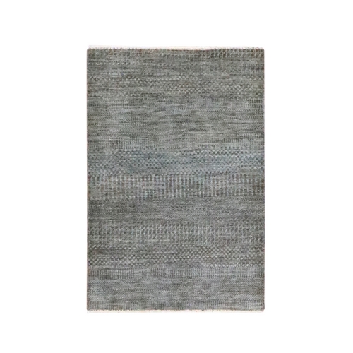 Cedar Brown, Modern Grass Design, Hand Knotted, Undyed Natural Wool, Tone on Tone, Lush and Plush, Mat, Sample, Oriental 