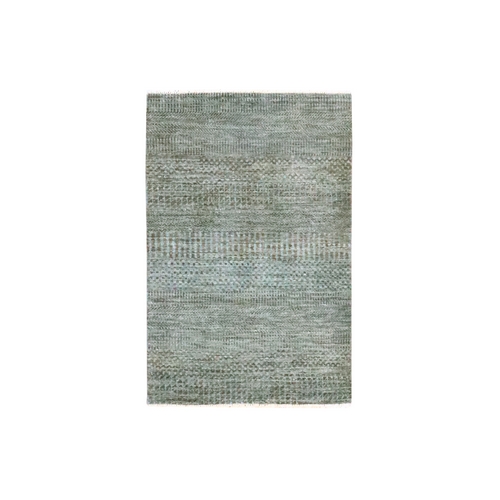 Cedar Brown, Hand Knotted, Modern Grass Design, Undyed Natural Wool, Lush and Plush, Tone on Tone, Mat, Sample, Oriental 