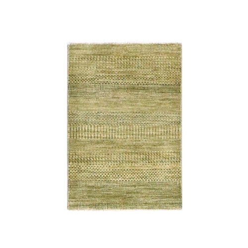 Ecru Brown, Modern Grass Design, Wool with touch of Silk, Hand Knotted, Tone on Tone, Lush and Plush, Mat, Sample, Oriental 