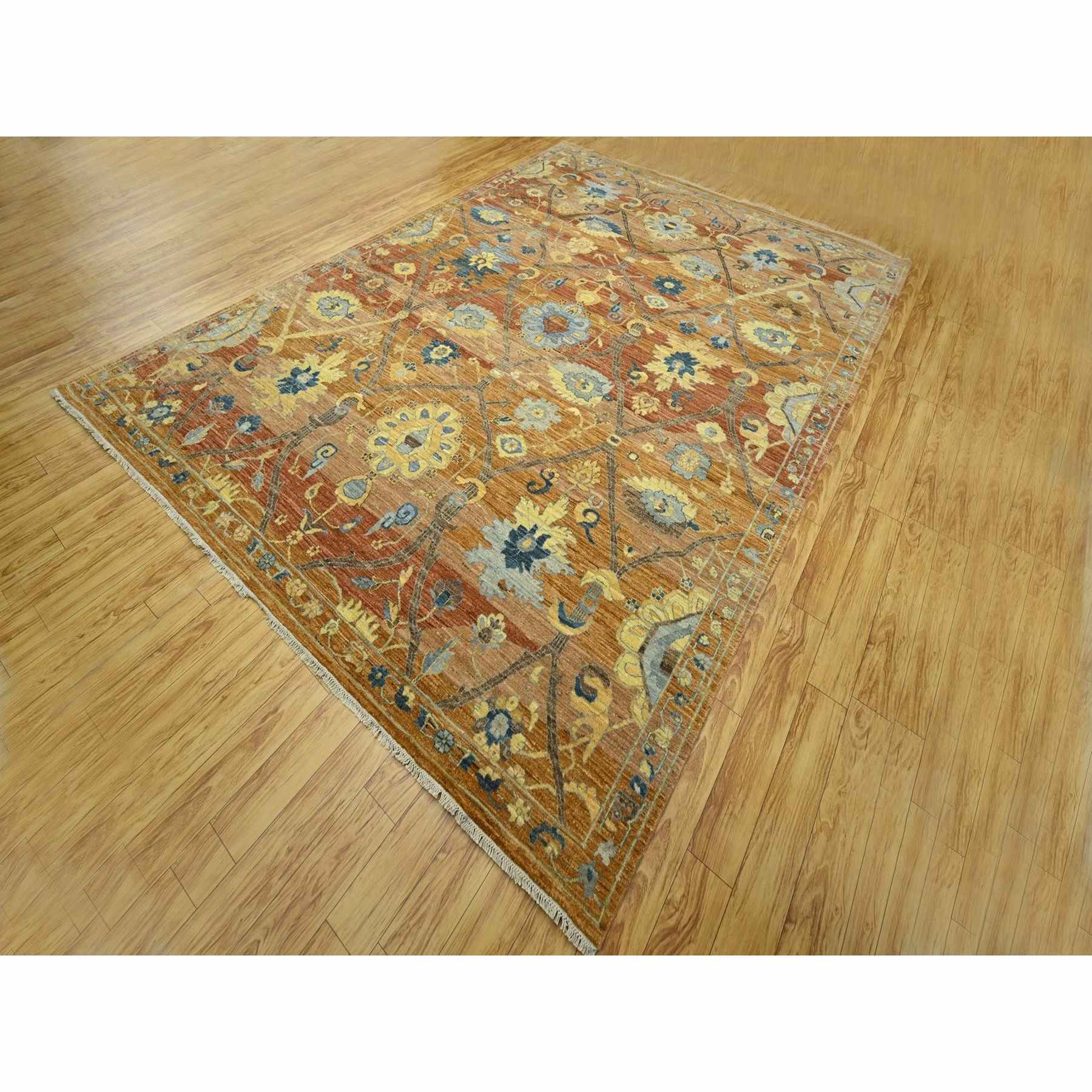 Oushak-And-Peshawar-Hand-Knotted-Rug-383425