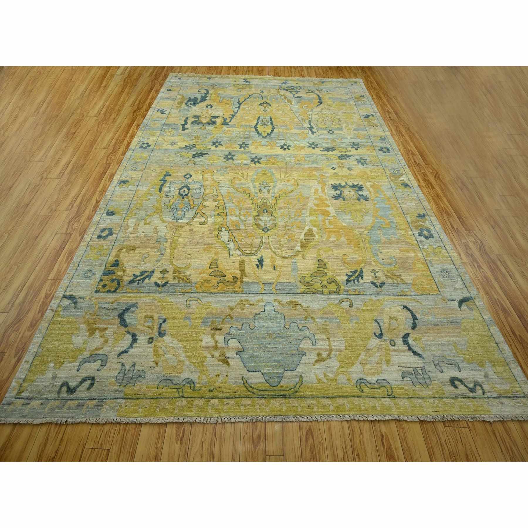 Oushak-And-Peshawar-Hand-Knotted-Rug-383435