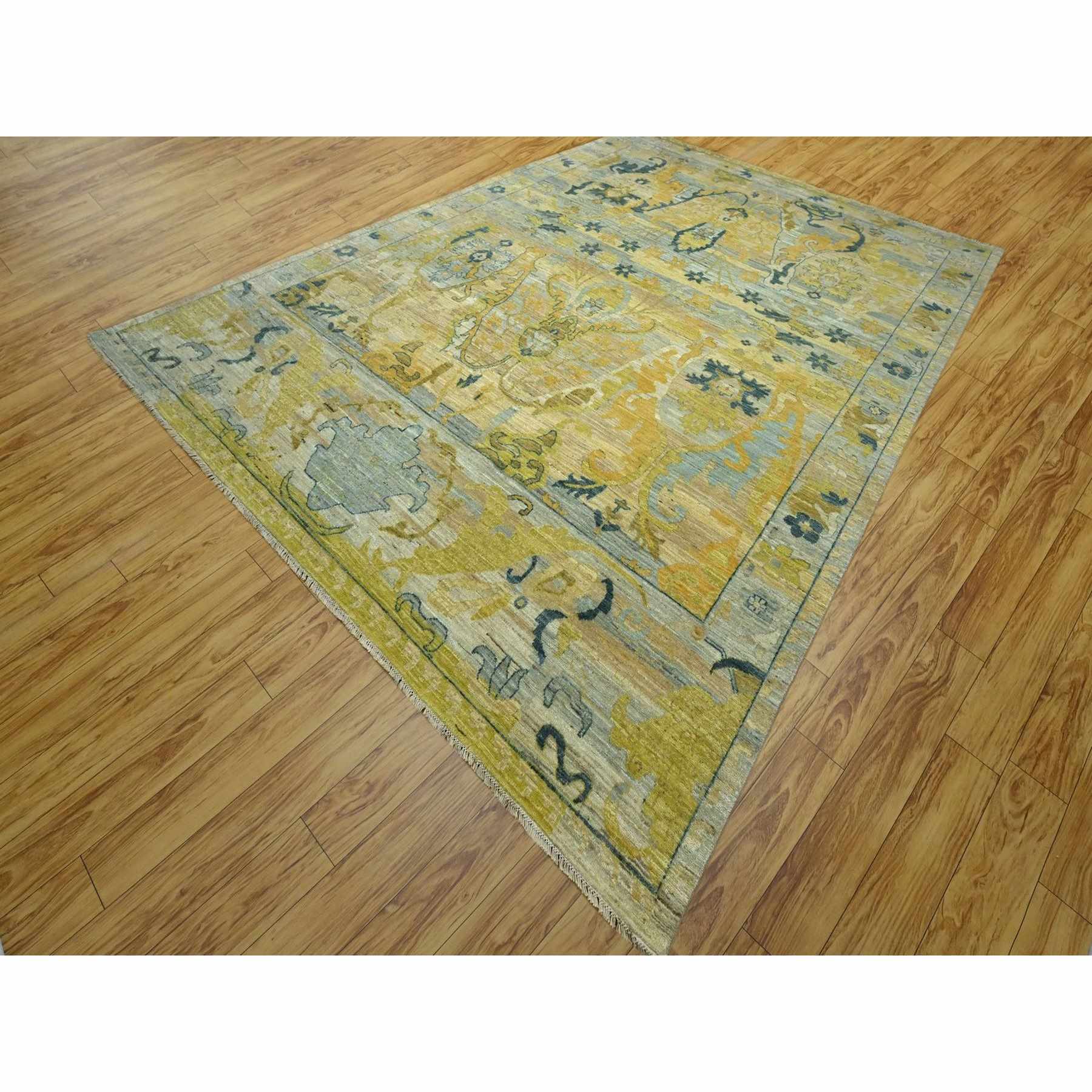 Oushak-And-Peshawar-Hand-Knotted-Rug-383435