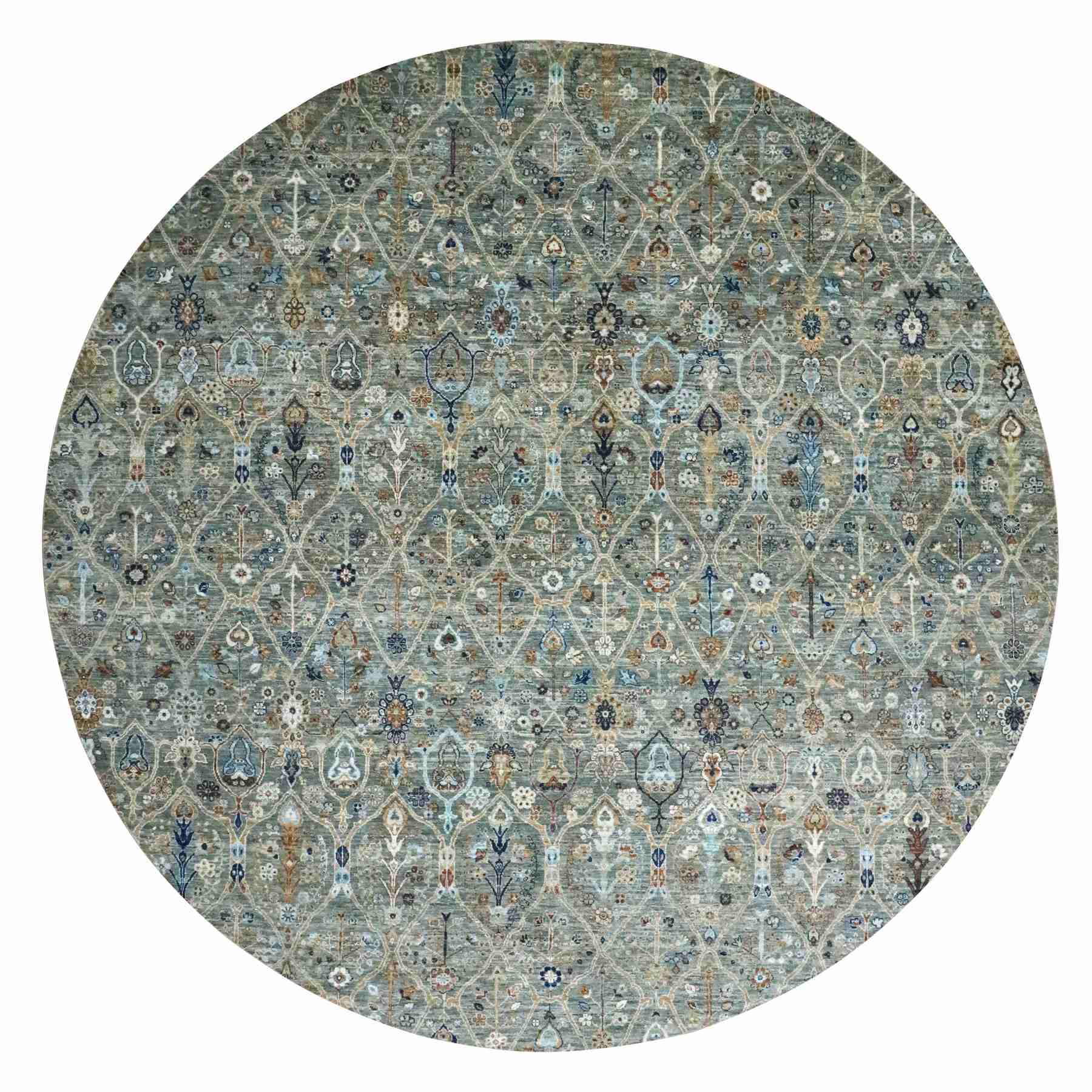 Oushak-And-Peshawar-Hand-Knotted-Rug-383950