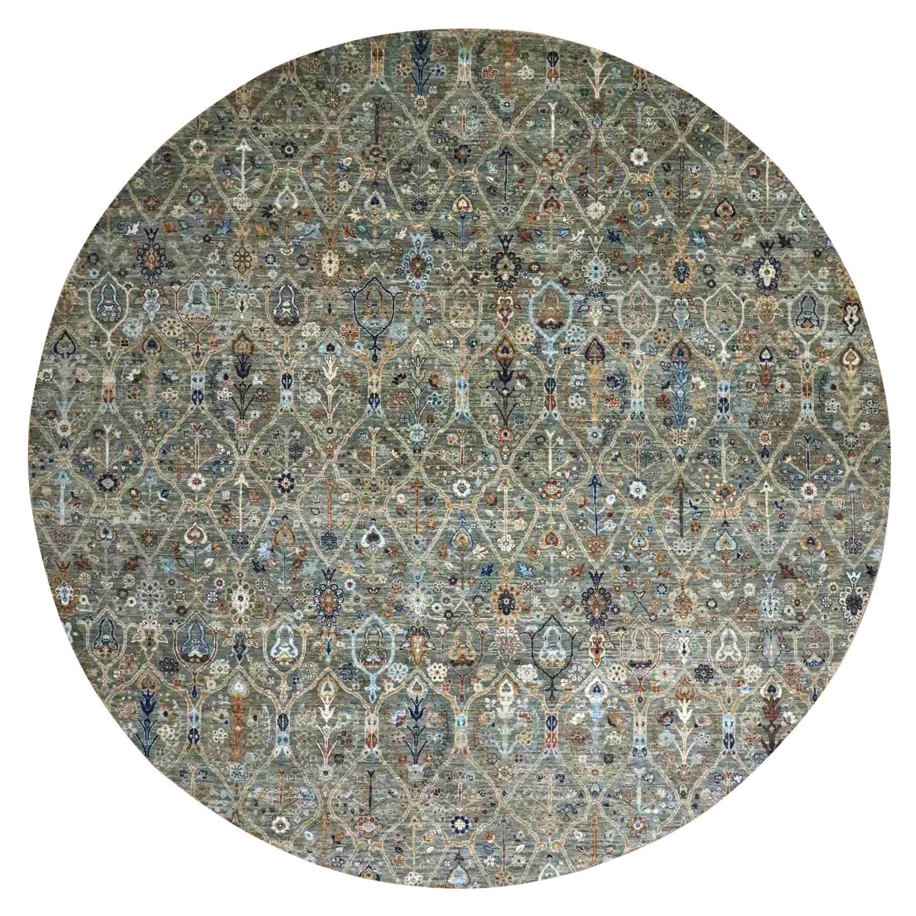 Oushak-And-Peshawar-Hand-Knotted-Rug-383955