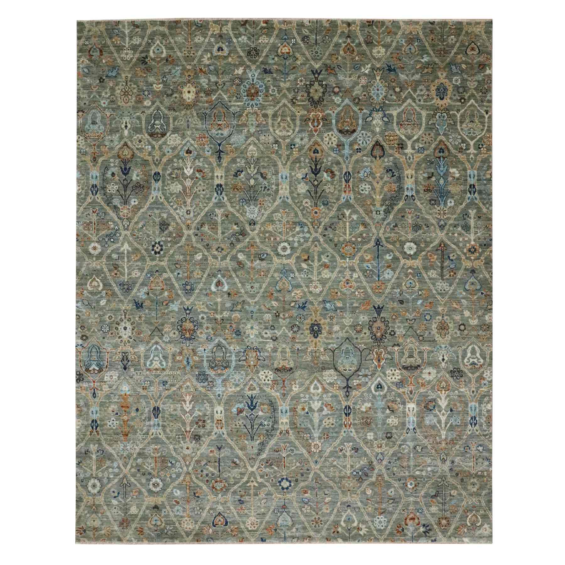 Oushak-And-Peshawar-Hand-Knotted-Rug-384005