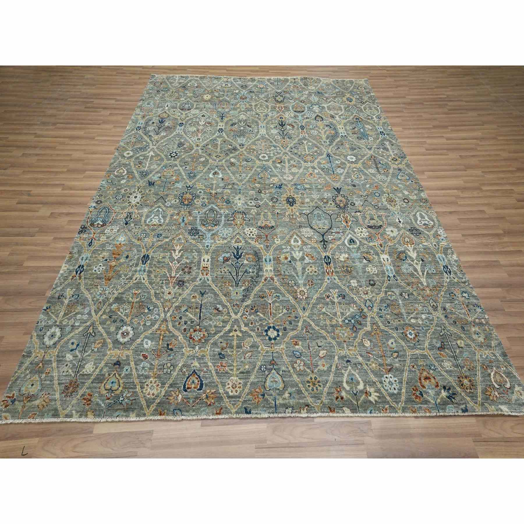 Oushak-And-Peshawar-Hand-Knotted-Rug-384005