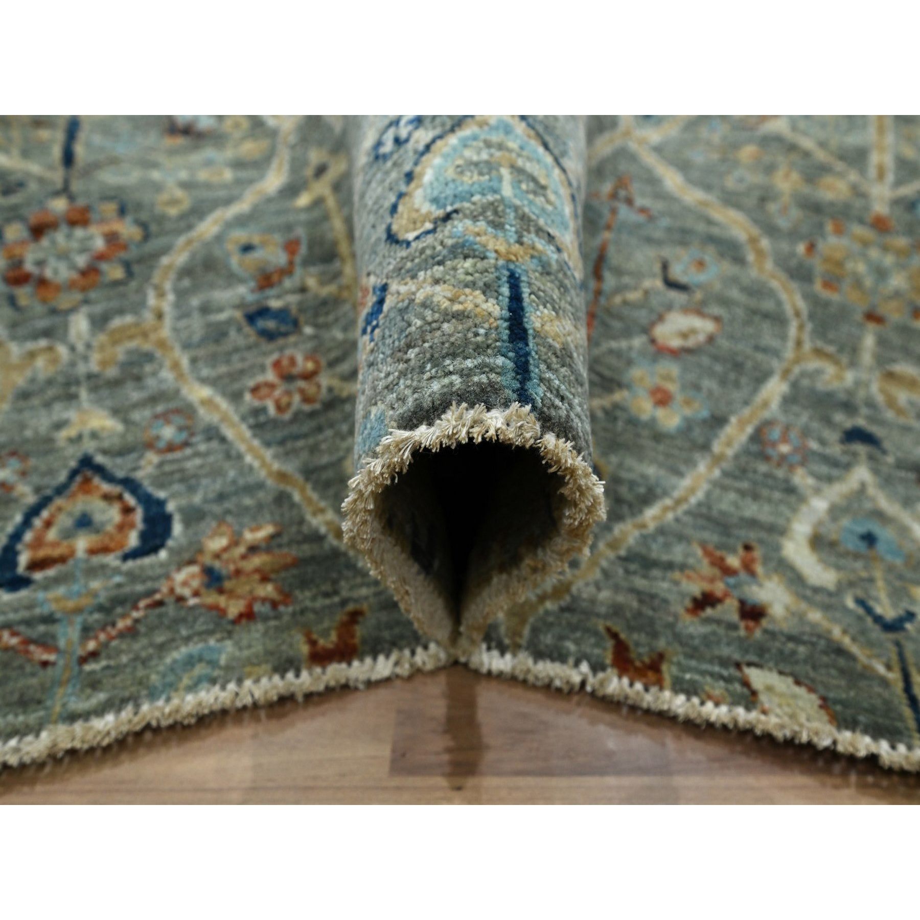 Oushak-And-Peshawar-Hand-Knotted-Rug-384005