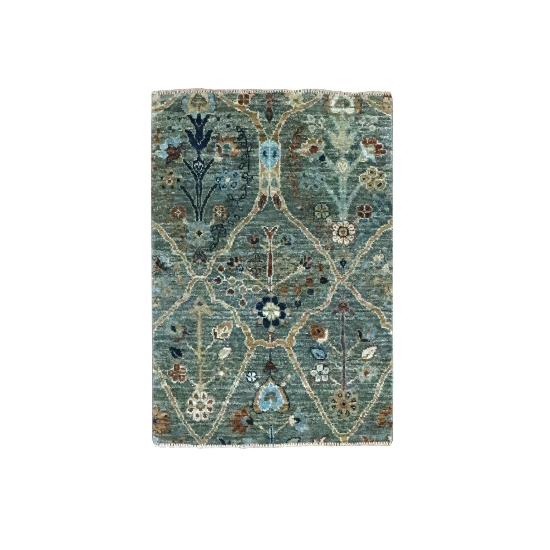 Oushak-And-Peshawar-Hand-Knotted-Rug-384130