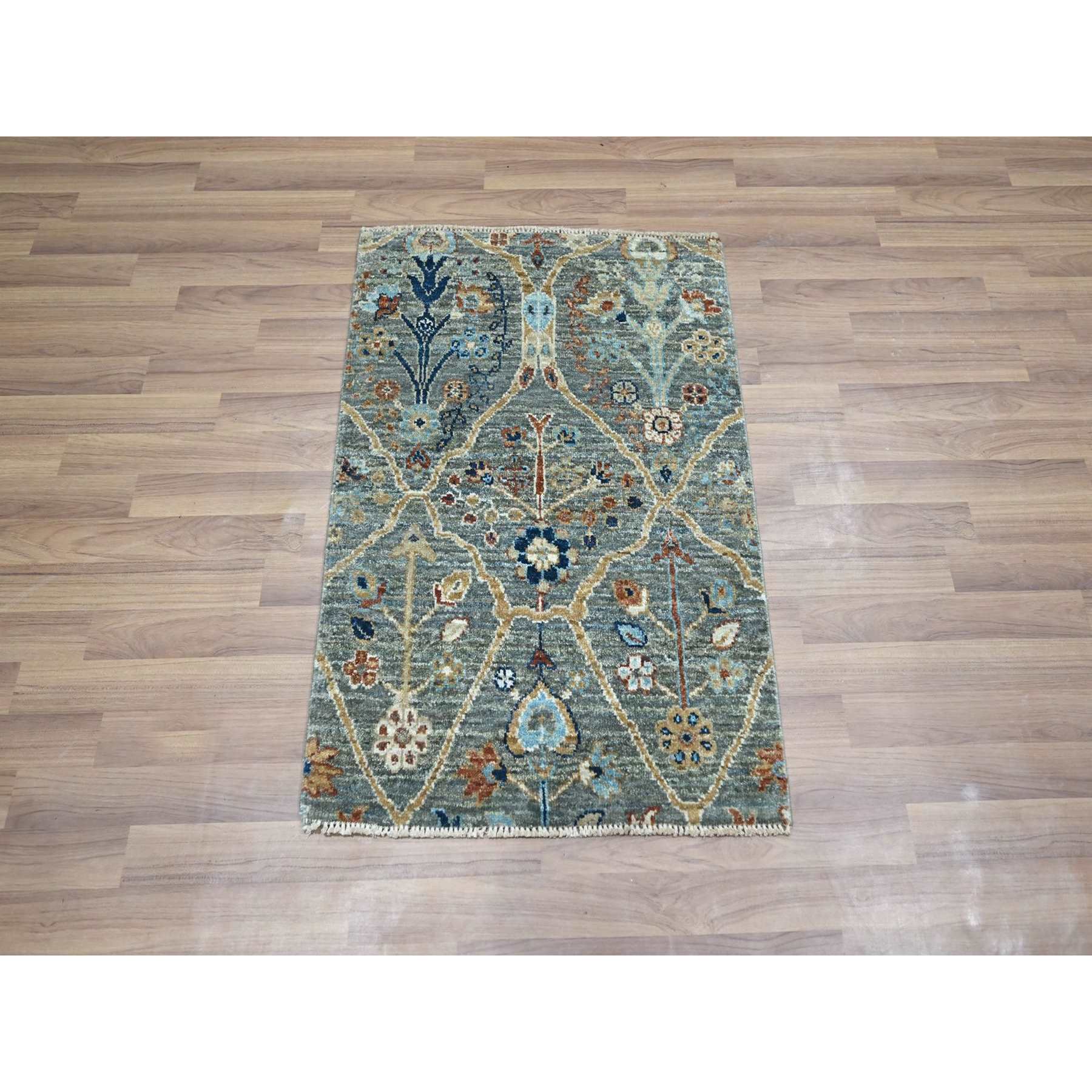 Oushak-And-Peshawar-Hand-Knotted-Rug-384130