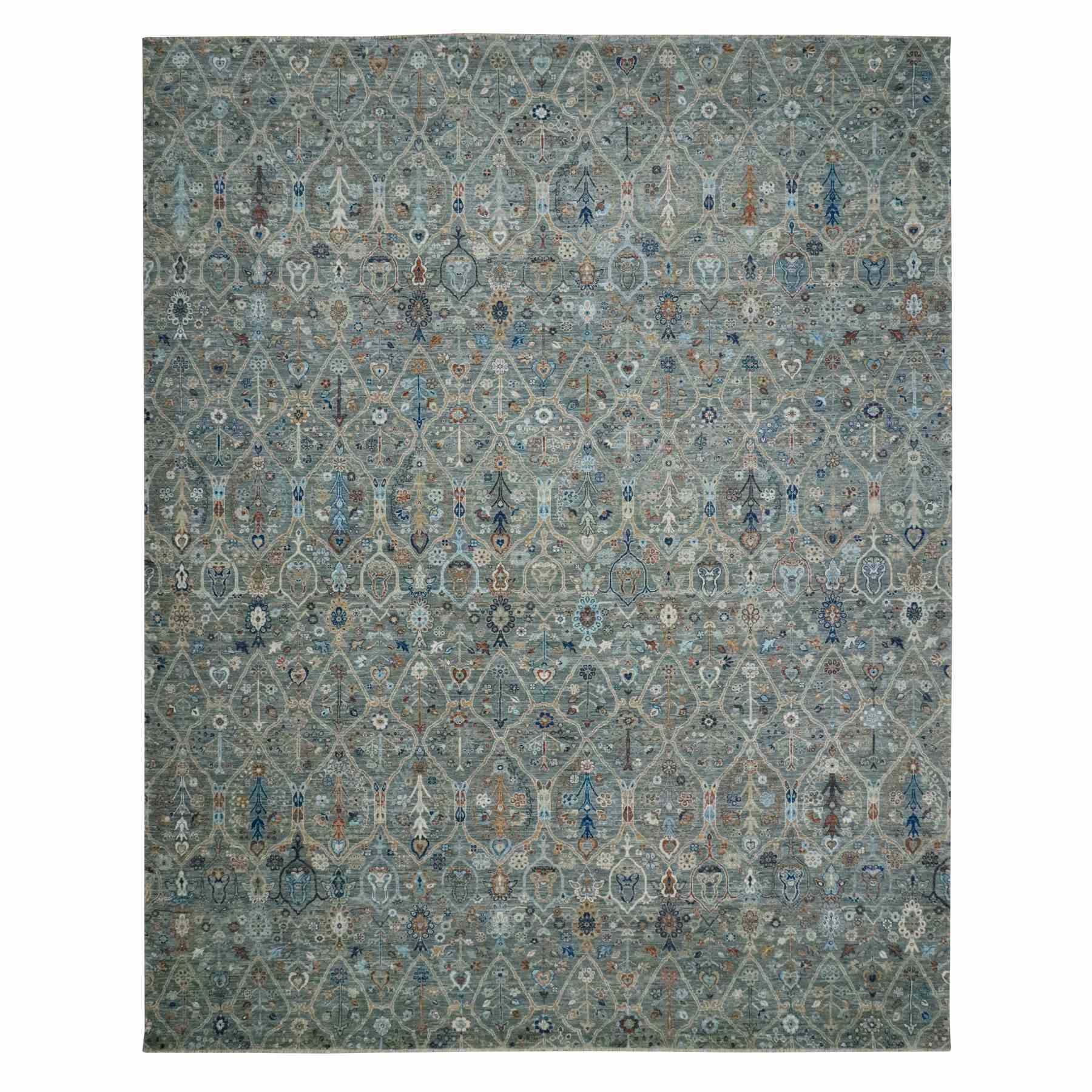 Oushak-And-Peshawar-Hand-Knotted-Rug-384230