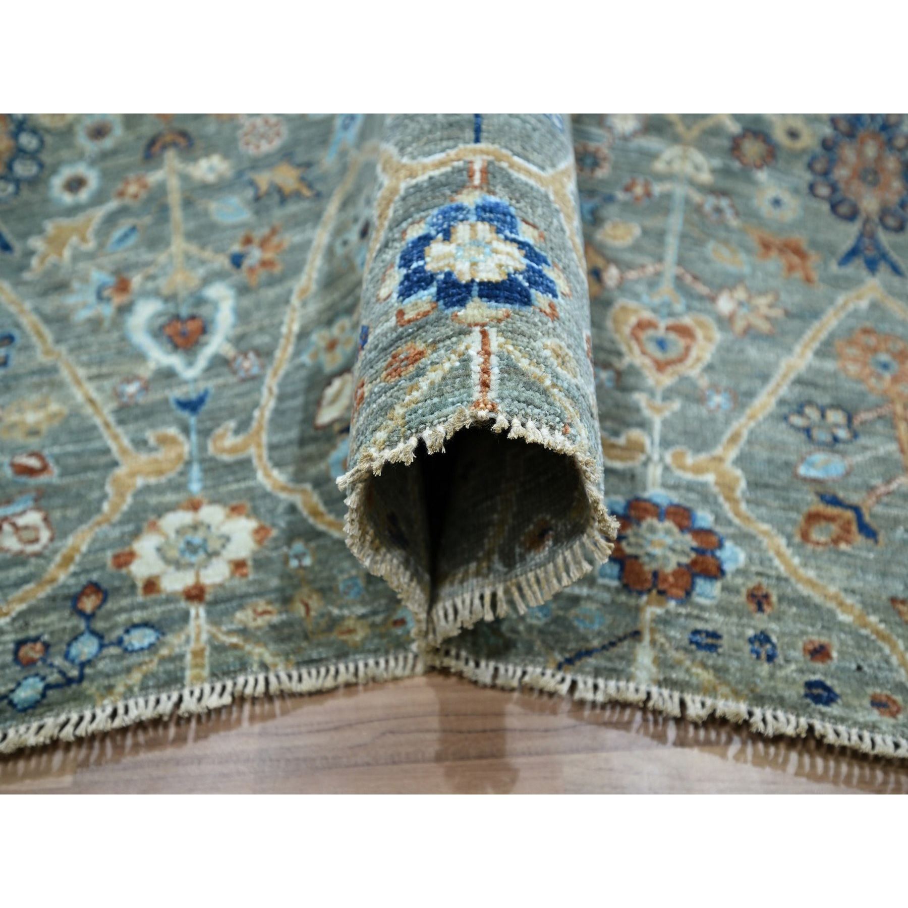 Oushak-And-Peshawar-Hand-Knotted-Rug-384230