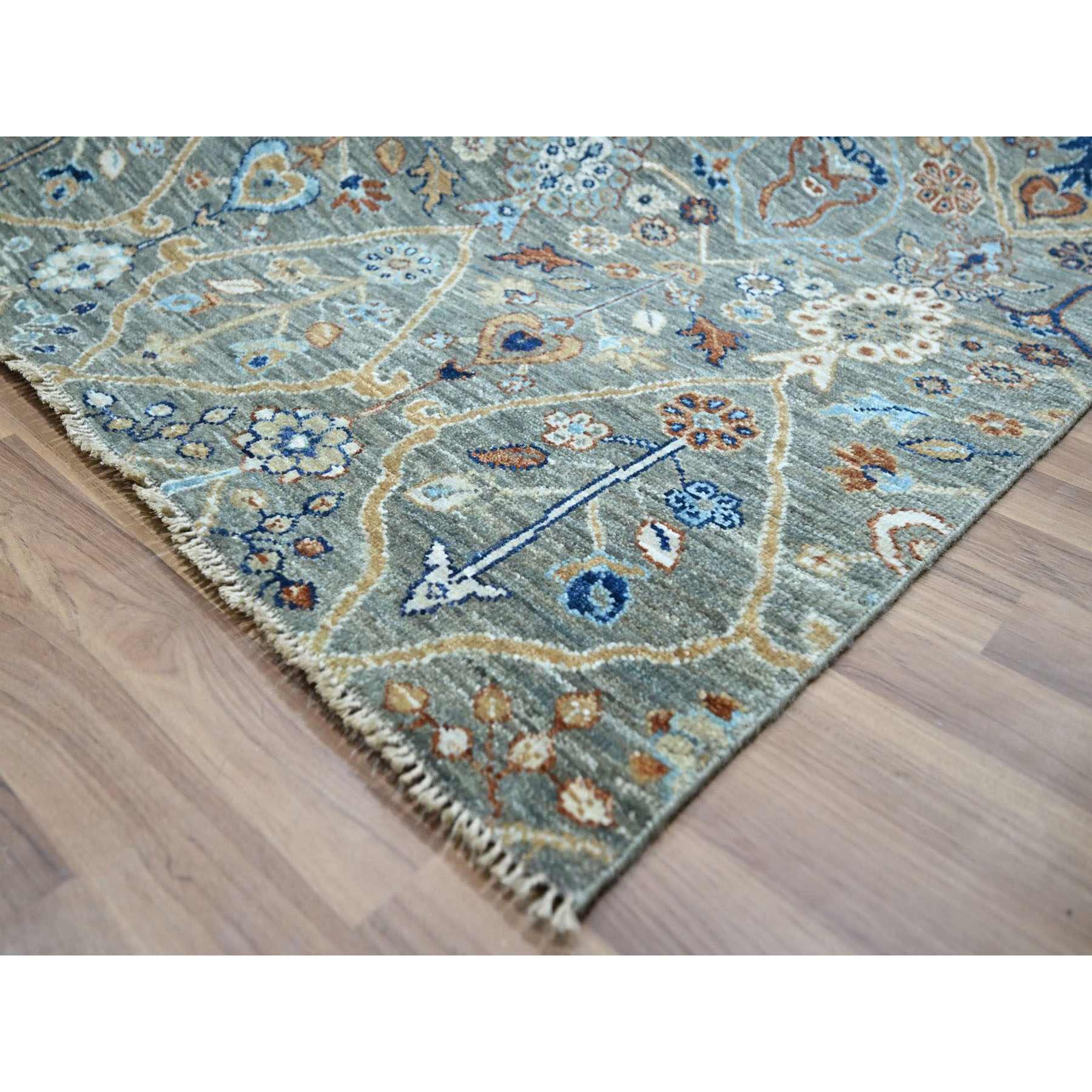 Oushak-And-Peshawar-Hand-Knotted-Rug-384230