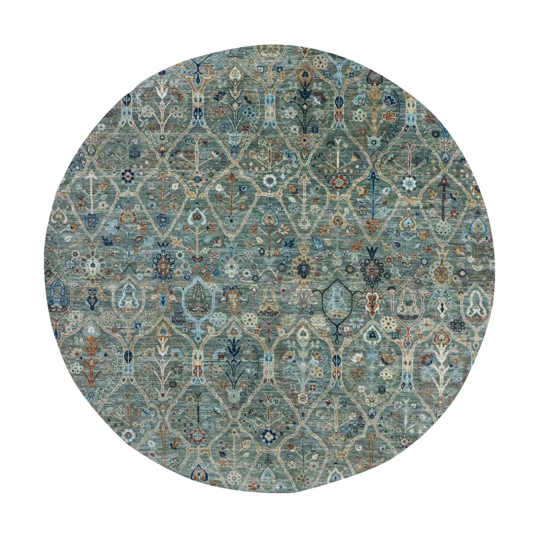 Oushak-And-Peshawar-Hand-Knotted-Rug-384565