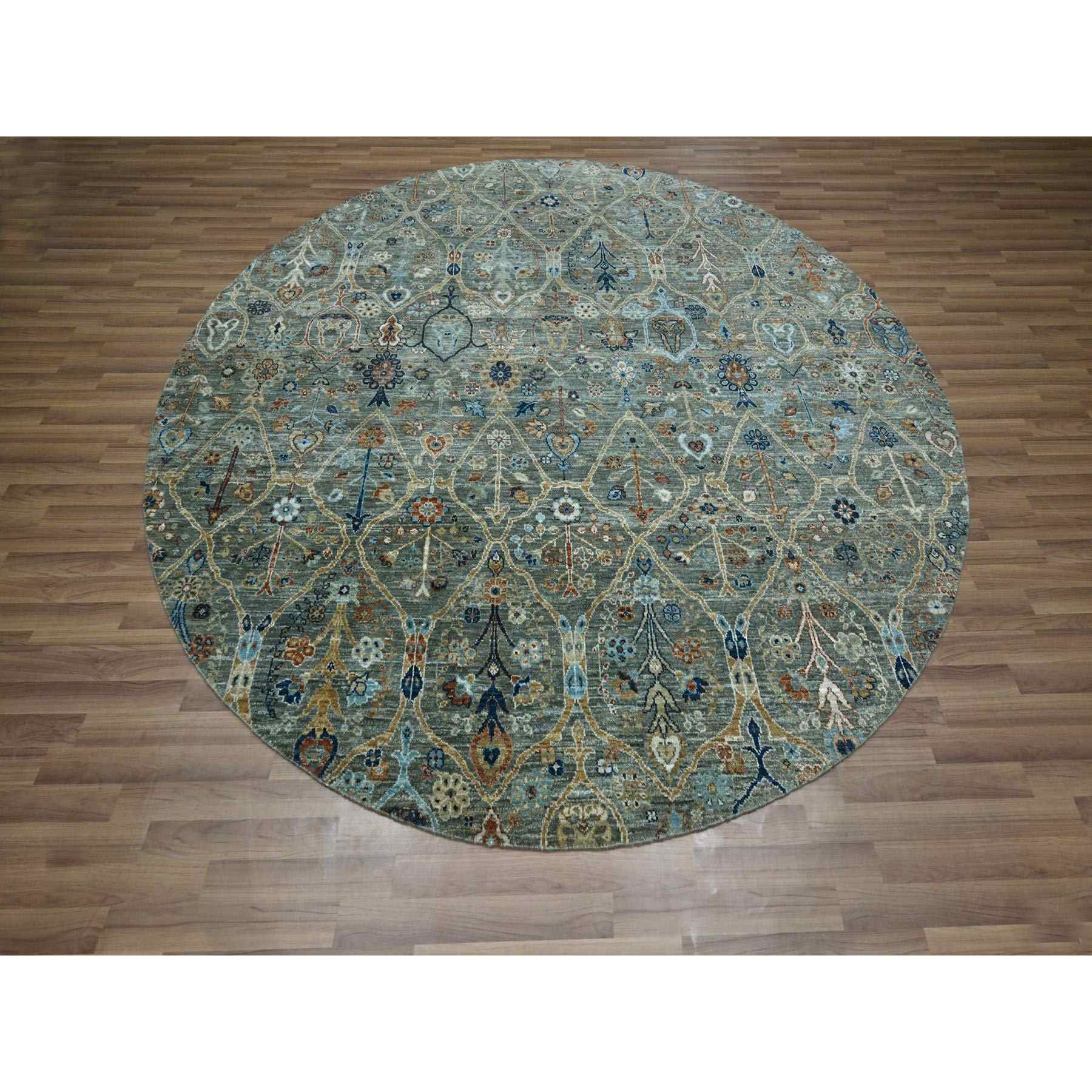 Oushak-And-Peshawar-Hand-Knotted-Rug-384565