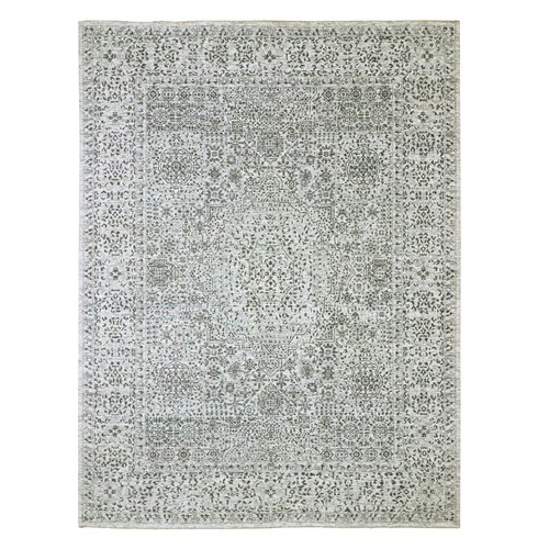 Alabaster White, Pre Historic 14th Century Influence, Mamluk Design, Natural Dyes, Hand Knotted, Pure Wool, Oriental 