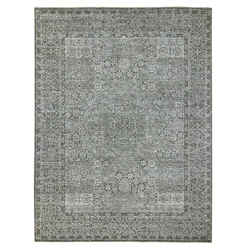 Dove Gray, Pre Historic 14th Century Influence, Mamluk Design, Natural Dyes, Hand Knotted, 100% Wool, Oriental 