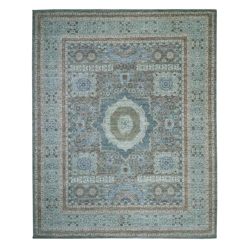 Pistachio Green, Natural Dyes, Pre Historic 14th Century Influence, Mamluk Design, Pure Wool, Hand Knotted, XL, Oversized, Oriental 