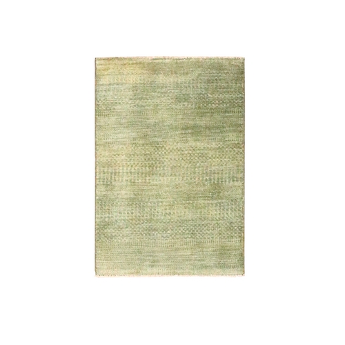 Light Brown, Lush and Plush, Hand Knotted, Modern Grass Design, Wool with touch of Silk, Tone on Tone, Mat, Oriental 