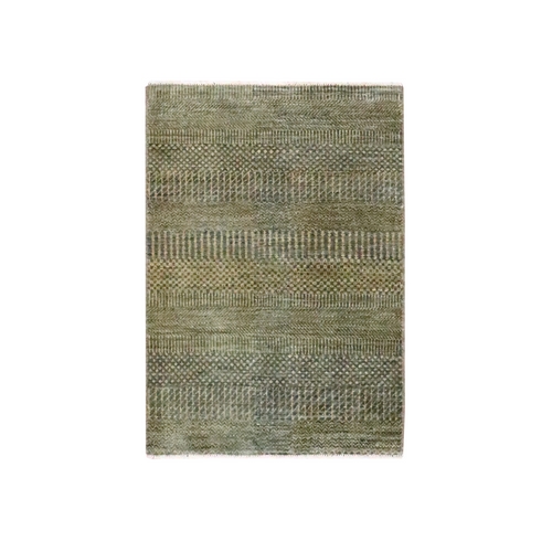 Cedar Brown, Hand Knotted, Modern Grass Design, Wool with touch of Silk, Tone on Tone, Lush and Plush, Mat, Oriental 