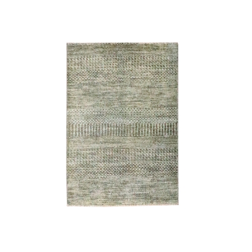 Cedar Brown, Lush and Plush, Hand Knotted, Modern Grass Design, Wool with touch of Silk, Tone on Tone, Mat, Oriental 