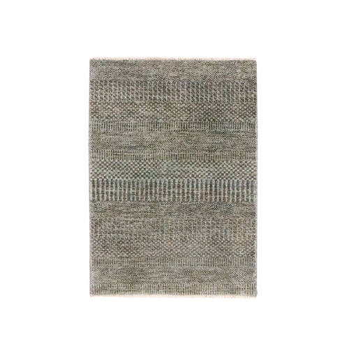 Mocha Brown, Wool with touch of Silk, Tone on Tone, Lush and Plush, Hand Knotted, Modern Grass Design, Mat, Oriental 