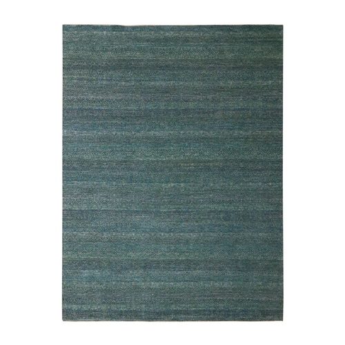 Ocean Blue, Kohinoor Herat Pattern, Small Geometric Repetitive Diamond Design, Soft Wool, Tone on Tone, Hand Knotted, Oriental 