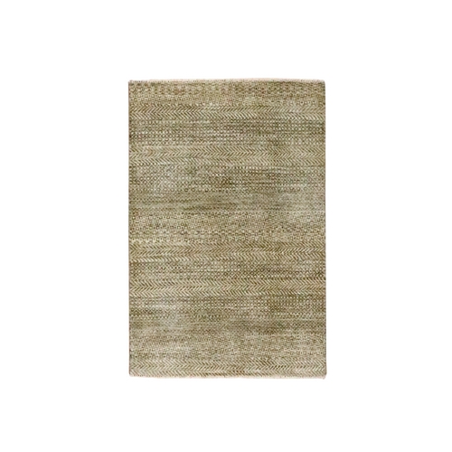 Cedar Brown, Modern Grass Design, Hand Knotted, Tone on Tone, Undyed Natural Wool, Mat, Sample, Oriental 