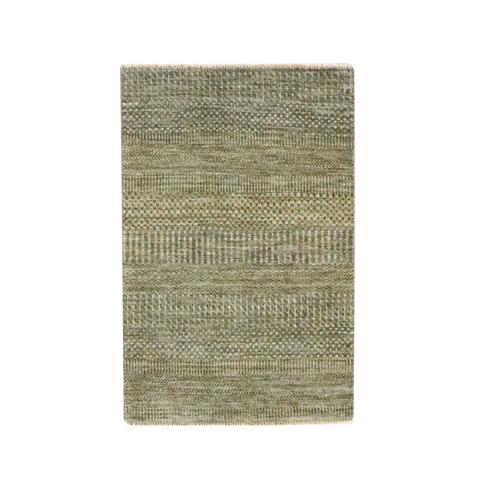 Cedar Brown, Hand Knotted, Modern Grass Design, Wool with touch of Silk, Tone on Tone, Lush and Plush, Sample, Mat, Oriental 