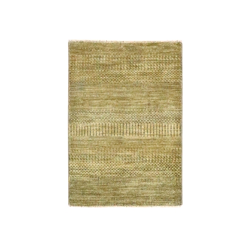 Honey Brown, Modern Grass Design, Hand Knotted, Wool with touch of Silk, Tone on Tone, Lush and Plush, Sample, Mat, Oriental 