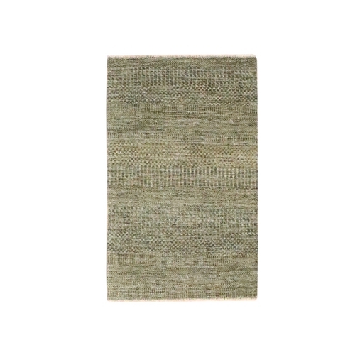 Walnut Brown, Modern Grass Design, Hand Knotted, Wool with touch of Silk, Tone on Tone, Lush and Plush, Sample, Mat, Oriental 