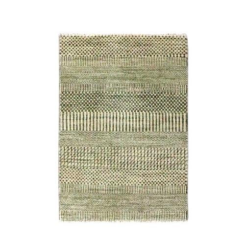 Beige, Tone on Tone, Modern Grass Design, Hand Knotted, Wool with touch of Silk, Lush and Plush, Sample, Mat, Oriental 