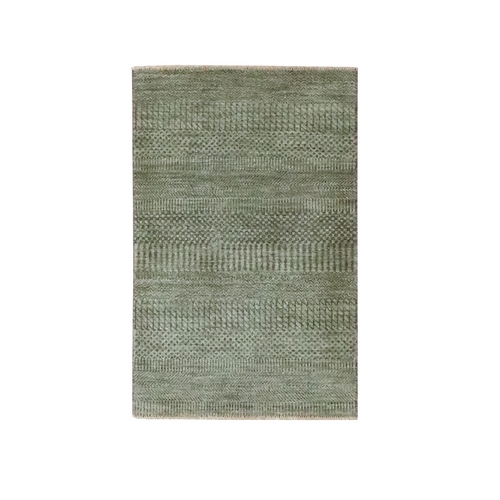 Taupe Gray, Modern Grass Design, Tone on Tone, Hand Knotted, Wool with touch of Silk, Lush and Plush, Mat, Sample, Oriental 