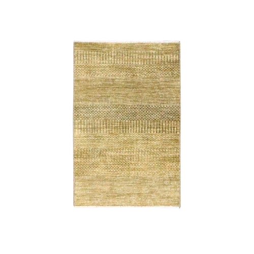 Golden Brown, Modern Grass Design, Hand Knotted, Wool with touch of Silk, Tone on Tone, Lush and Plush, Sample, Mat, Oriental 