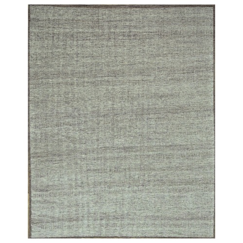 Beaver Brown, Distressed and Oxidized Grass Design with Exposed Warps, 100% Wool, Hand Knotted, XL, Oversized, Oriental 