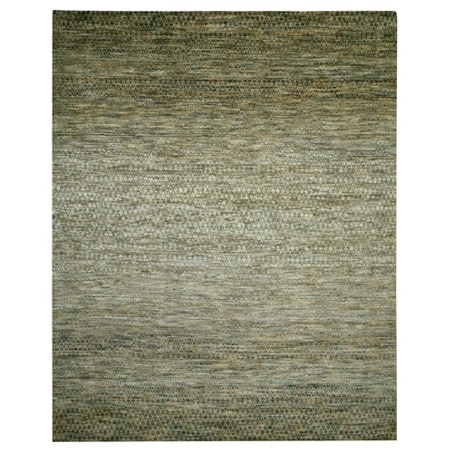 Shades of Brown, Pure Wool, Grass Design with Looped Pile, Hand Knotted, XL, Oversized, Oriental 