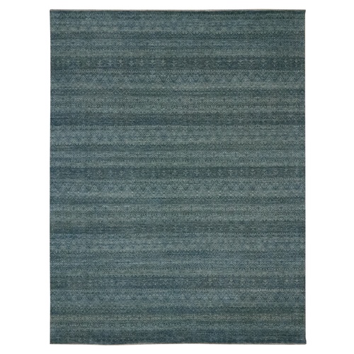 Ocean Blue, Kohinoor Herat Pattern, Small Geometric Repetitive Diamond Design, Soft Wool, Tone on Tone, Hand Knotted, Oriental 