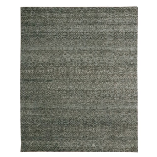 Stone Gray, Kohinoor Herat Pattern, Small Geometric Repetitive Diamond Design, Soft Wool, Tone on Tone, Hand Knotted, Oriental 