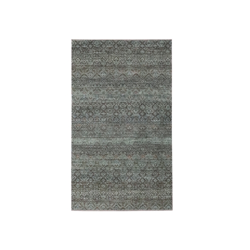 Stone Gray, Kohinoor Herat Pattern, Small Geometric Repetitive Diamond Design, Soft Wool, Tone on Tone, Hand Knotted, Oriental 