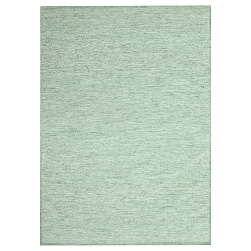 Basil Green, Hand Knotted, 100% Wool, Oxidized and Distressed Grass Design with Exposed Warps, Oriental 