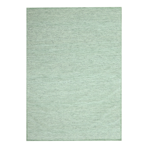 Basil Green, Hand Knotted, 100% Wool, Oxidized and Distressed Grass Design with Exposed Warps, Oriental 