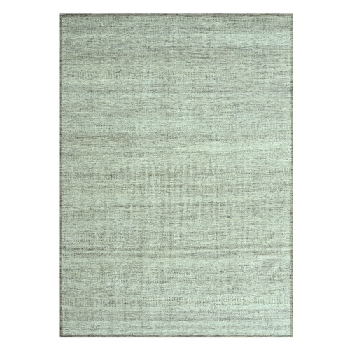 Beaver Brown, Hand Knotted, 100% Wool, Oxidized and Distressed Grass Design with Exposed Warps, Oriental 