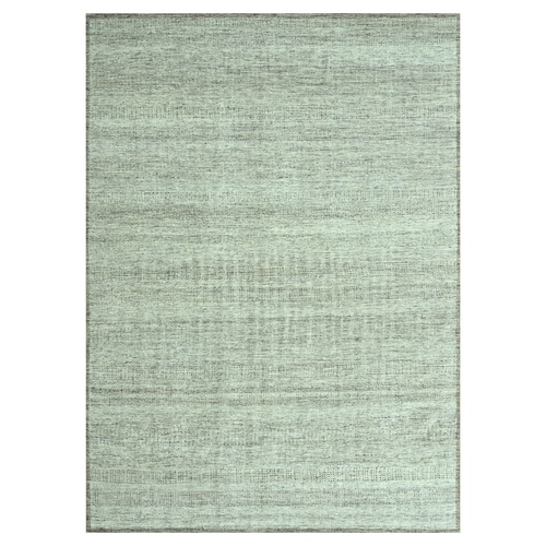 Beaver Brown, 100% Wool, Oxidized and Distressed Grass Design with Exposed Warps, Hand Knotted, Oriental 