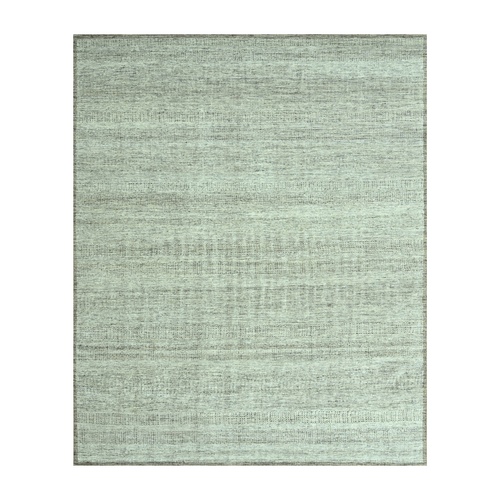 Beaver Brown, Oxidized and Distressed Grass Design with Exposed Warps, Hand Knotted, 100% Wool, Oriental 