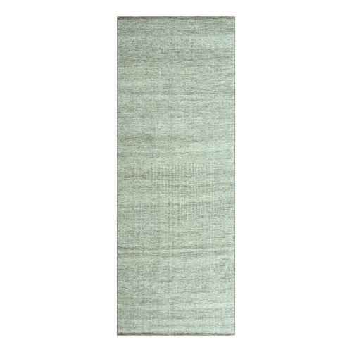 Beaver Brown, Oxidized and Distressed Grass Design with Exposed Warps, Hand Knotted, 100% Wool, Runner, Oriental 