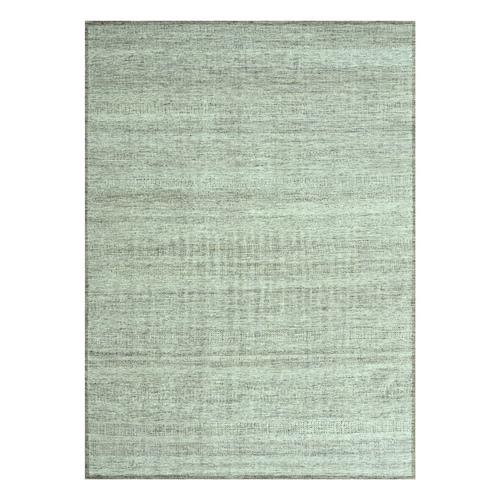 Beaver Brown, Oxidized and Distressed Grass Design with Exposed Warps, Hand Knotted, 100% Wool, Oriental 